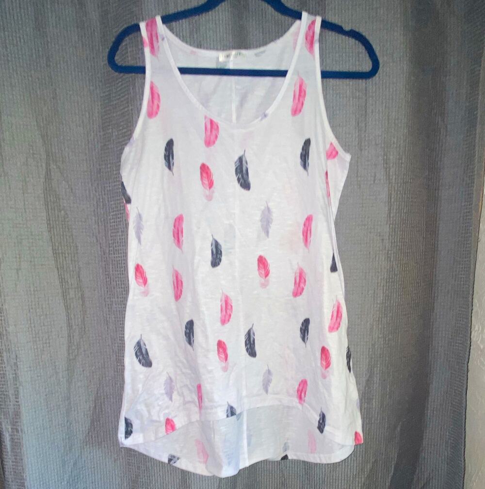 Ekouaer Women's S White Feather Print Tank cozy lightweight comfortable small